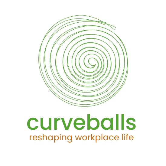 Curveballs branding over an ocean backdrop